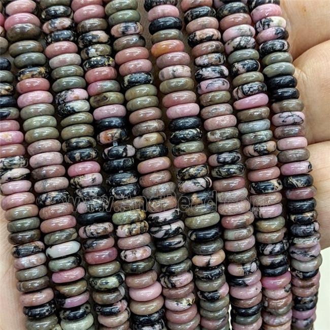 Natural Chinese Rhodonite Heishi Beads Pink