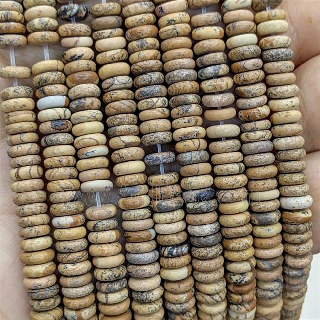 Natural Piture Jasper Heishi Beads