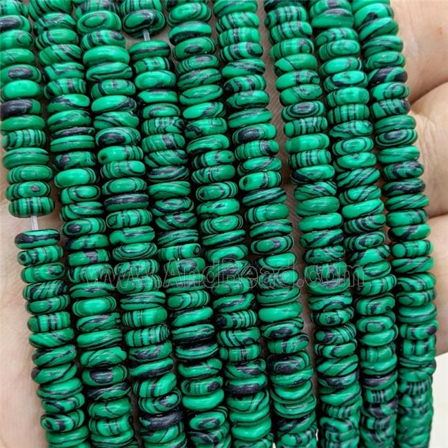 Synthetic Malachite Heishi Beads Green