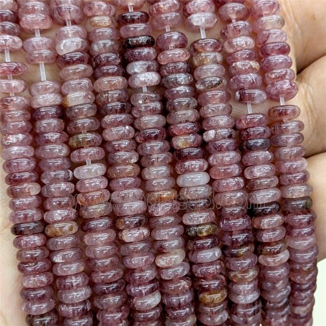 Natural Pink Strawberry Quartz Heishi Beads