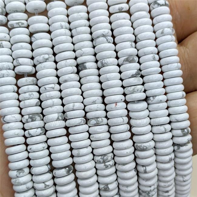Natural White Howlite Turquoise Heishi Beads