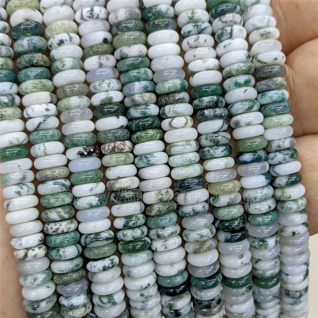 Natural Tree Agate Heishi Beads Green