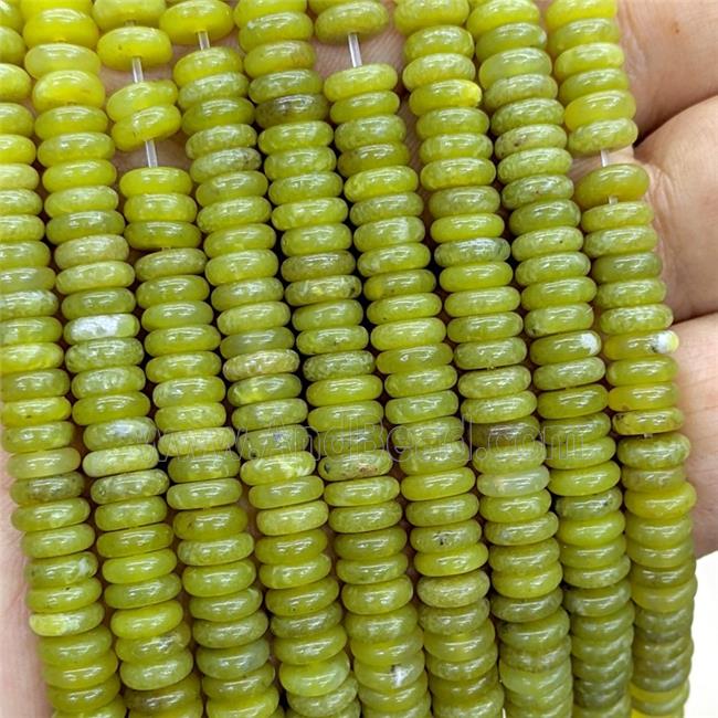 Natural Lemon Jade Heishi Beads Olive