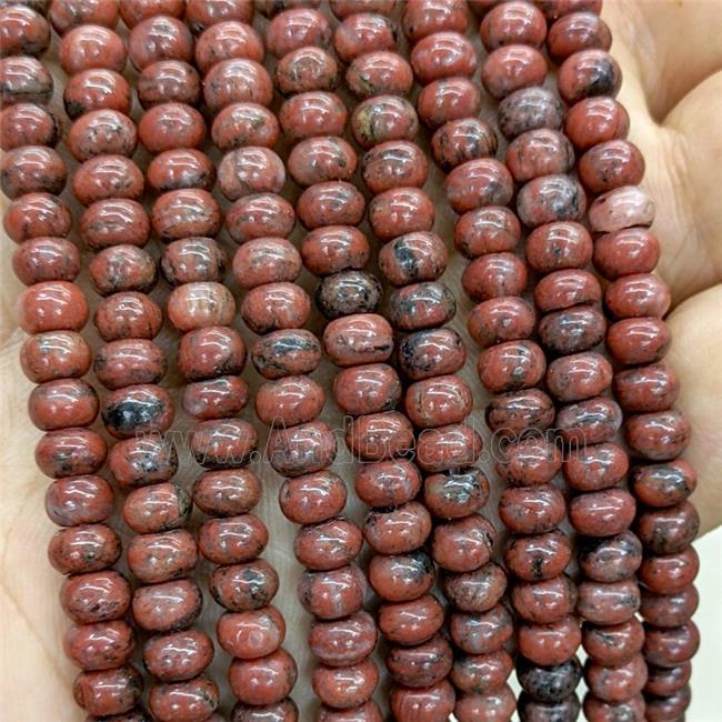Natural Red Sesame Jasper Beads Smooth Rondelle
