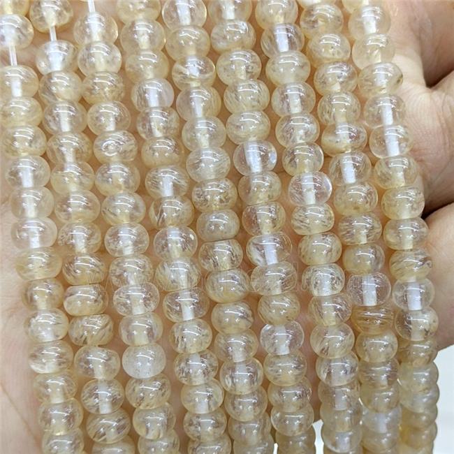 Synthetic Quartz Beads Smooth Rondelle Coffee