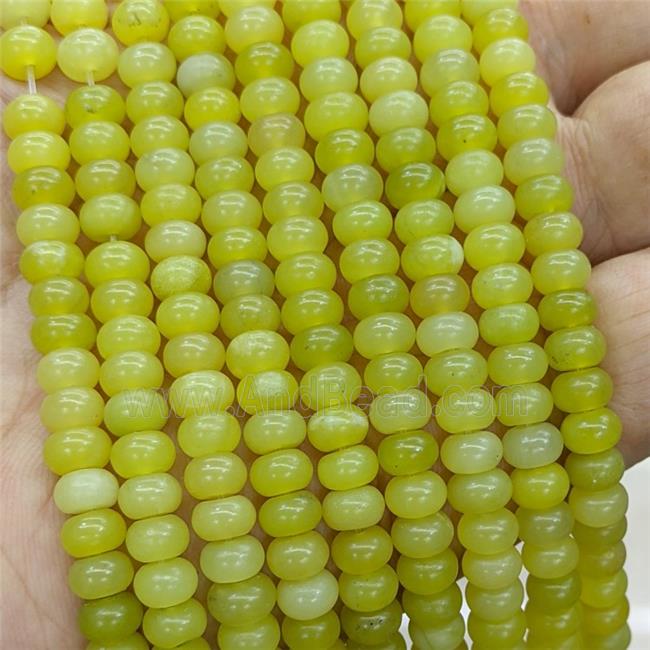 Lemon Jade Beads Smooth Rondelle Olive