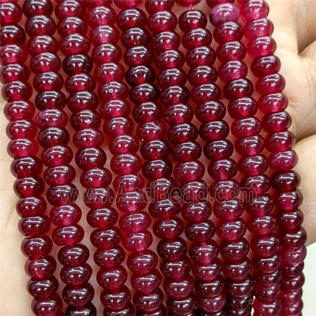 Red Ruby Jade Beads Beads Smooth Rondelle Dye