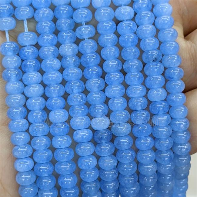 Blue Jade Beads Smooth Rondelle Dye