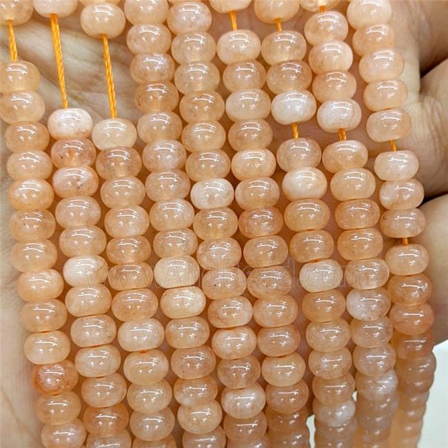 Peach Jade Beads Smooth Rondelle Dye