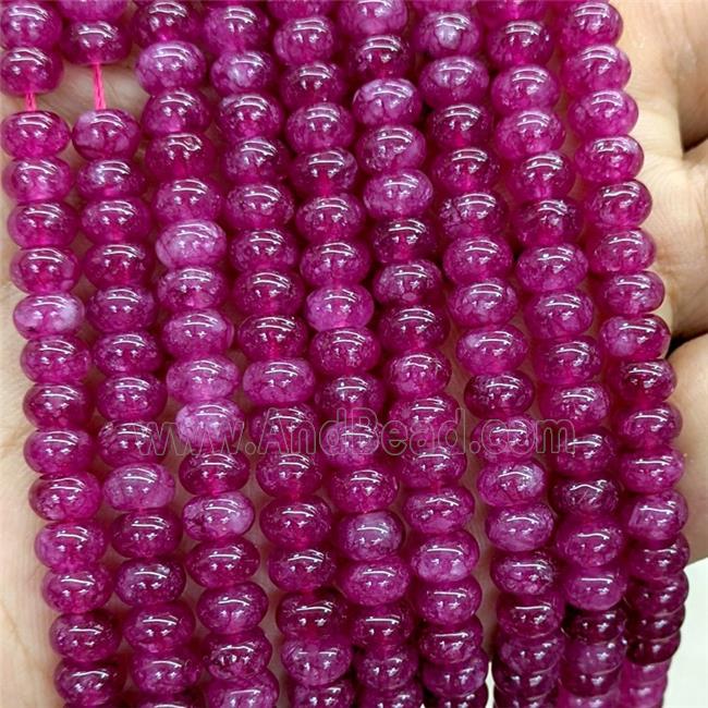 Fuchsia Jade Beads Smooth Rondelle Dye