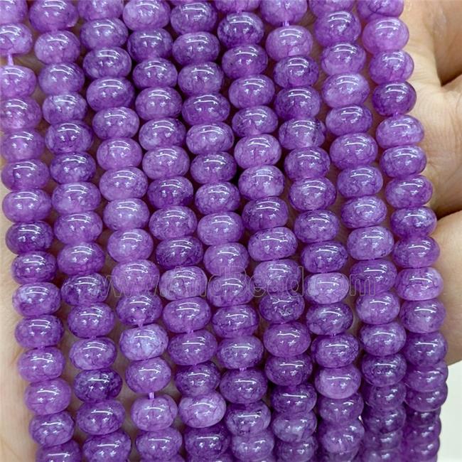 Purple Jade Beads Smooth Rondelle Dye