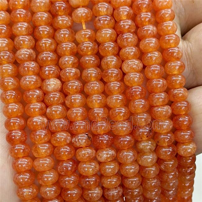 Orange Jade Beads Smooth Rondelle Dye