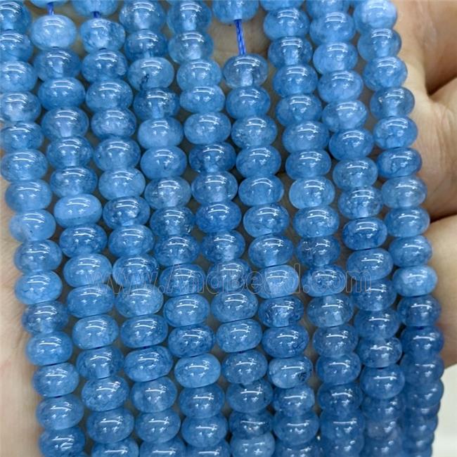 Jade Beads Smooth Rondelle Blue Dye