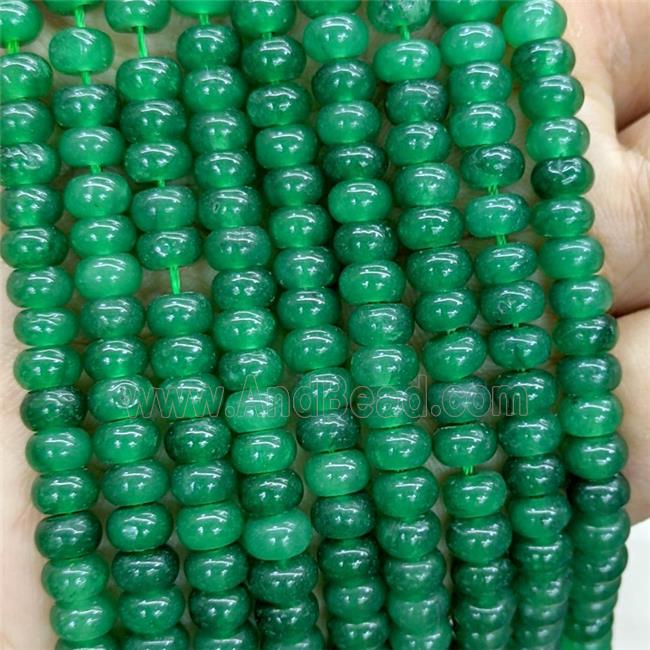 Green Jade Beads Smooth Rondelle Dye