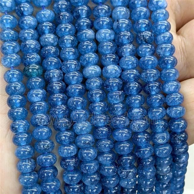 Blue Jade Beads Smooth Rondelle Dye