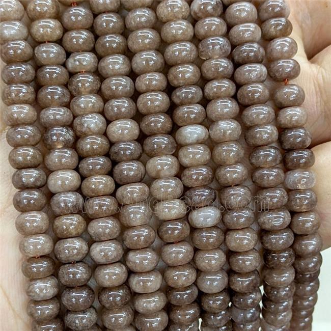 Coffee Jade Beads Smooth Rondelle Dye