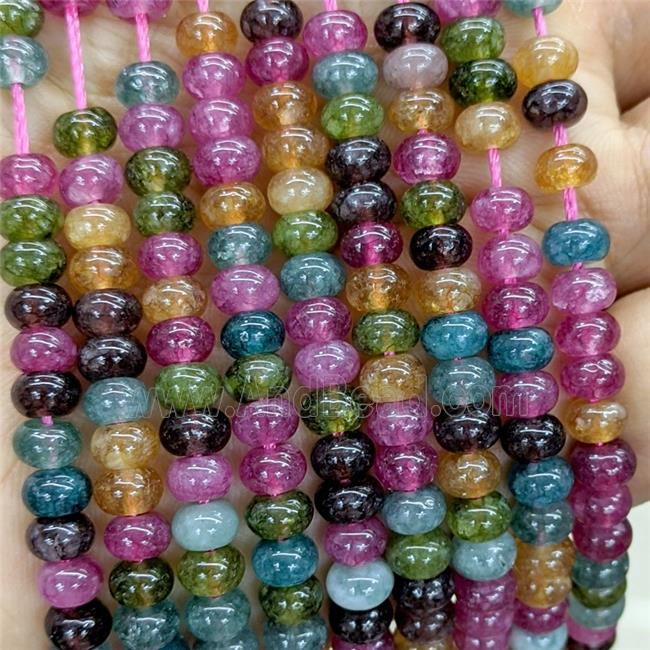 Jade Beads Smooth Rondelle Multicolor Dye