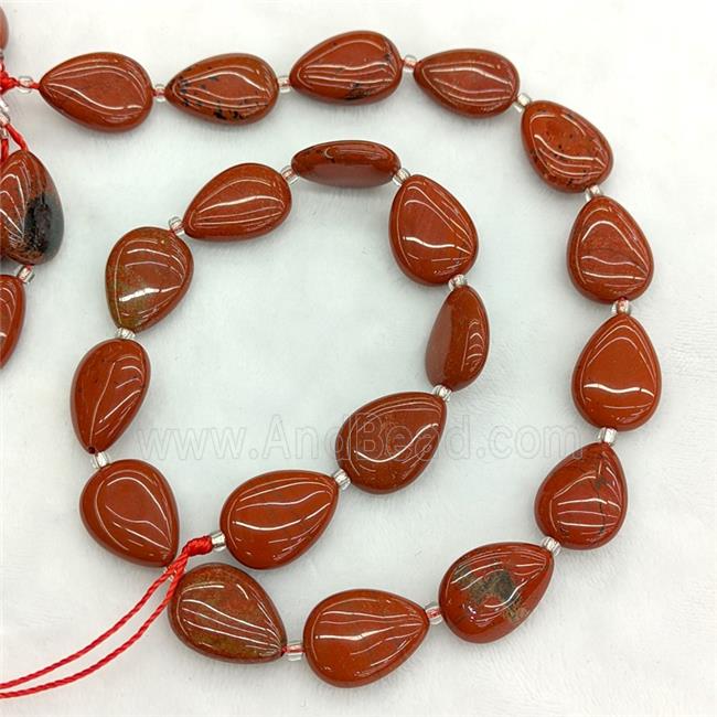 Natural Red Jasper Teardrop Beads