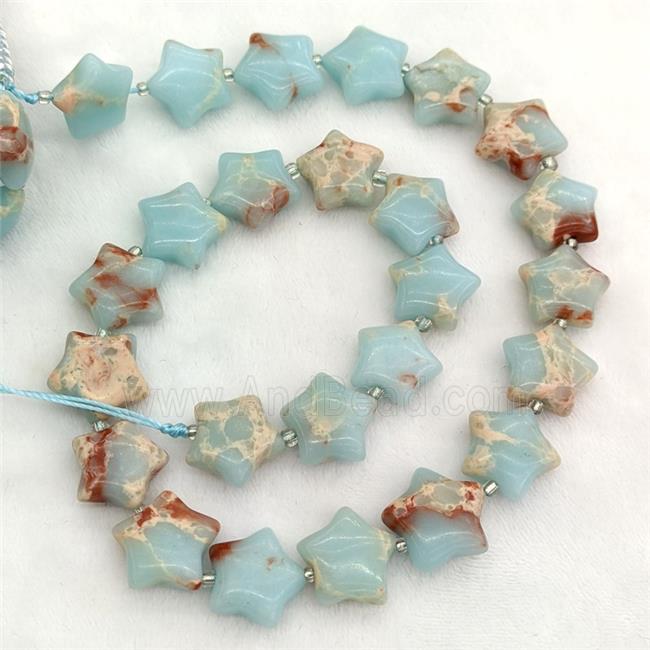 Blue Synthetic Imperial Jasper Star Beads