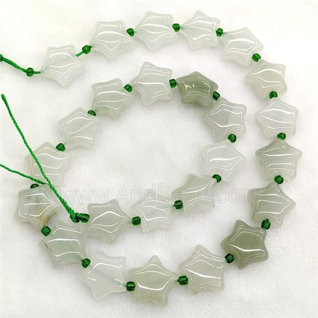 Natural Chinese Nephrite Jade Star Beads