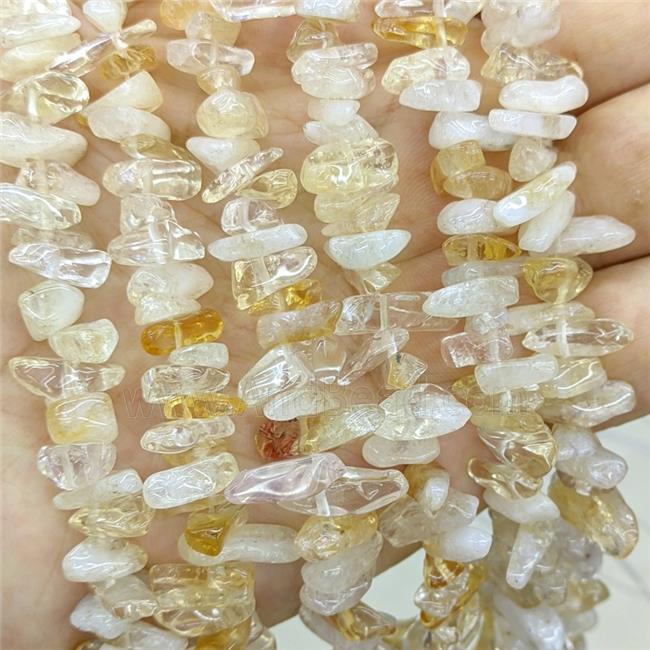 Natural Yellow Citrine Chips Beads Freeform Topdrilled