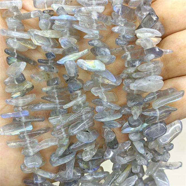 Natural Labradorite Chips Beads Freeform Topdrilled