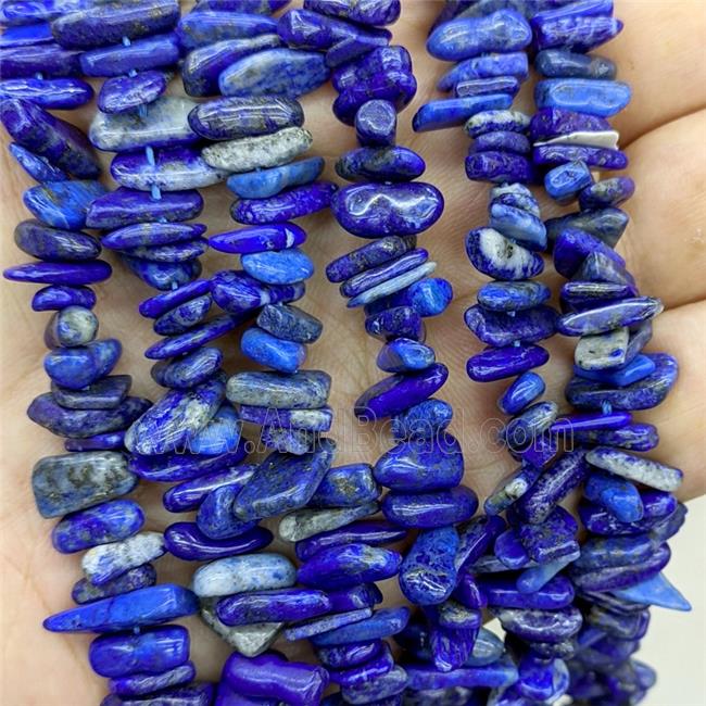 Natural Blue Lapis Lazuli Chips Beads Freeform Topdrilled