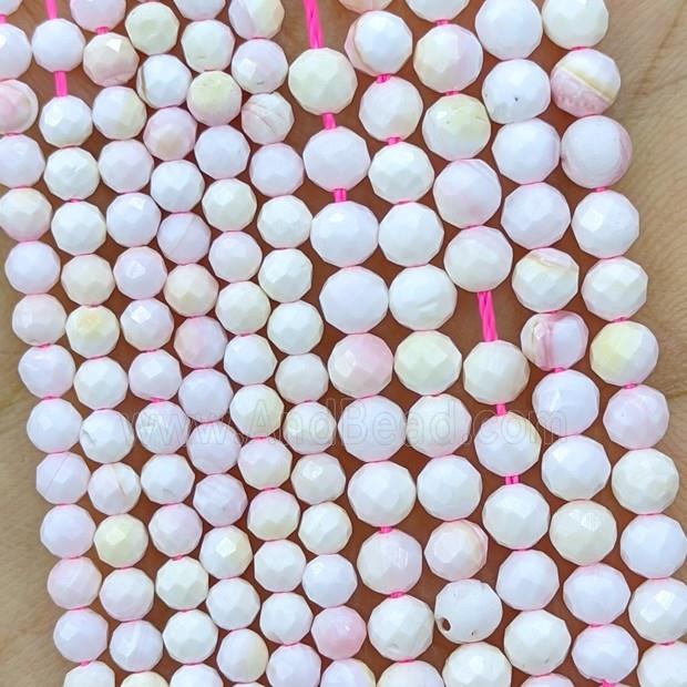 Natural Pink Queen Shell Beads Faceted Round