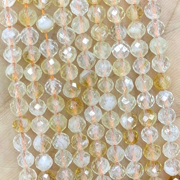 Natural Yellow Citrine Beads Faceted Round