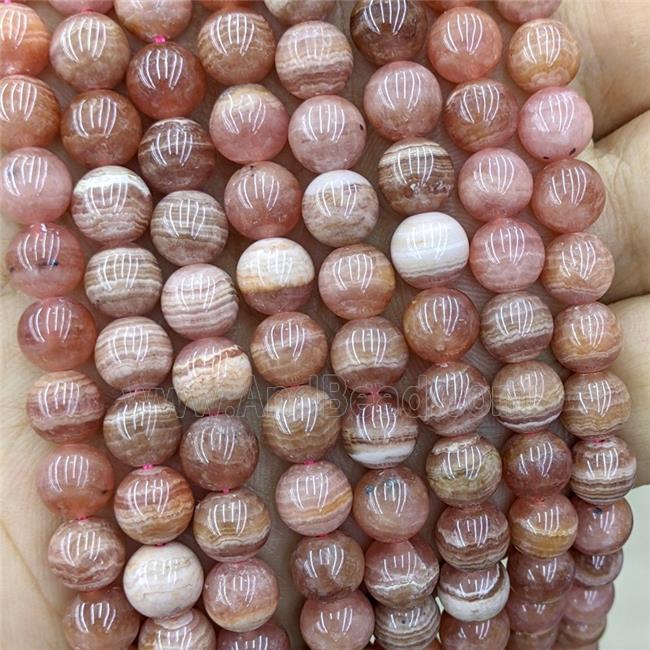 Natural Argentina Rhodochrosite Beads Pink Smooth Round A-Grade