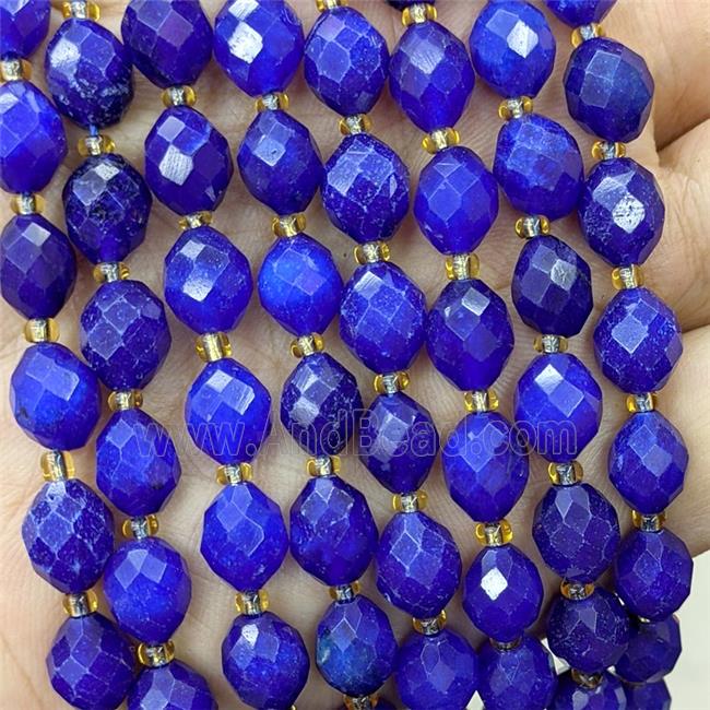 Lapisblue Dye Jade Beads Faceted Rice