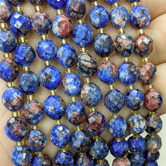 Blue Dye Sodalite Beads Faceted Rice