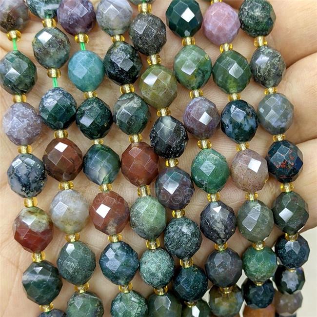 Natural Indian Agate Beads Multicolor Faceted Rice