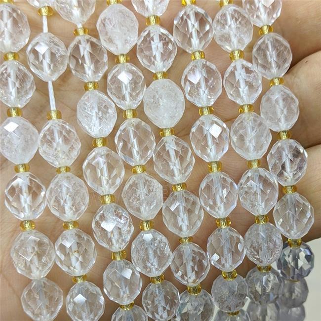 Natural Clear Crystal Quartz Beads Faceted Rice