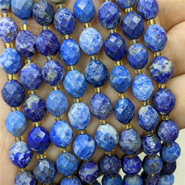 Natural Blue Lapis Lazuli Beads Faceted Rice