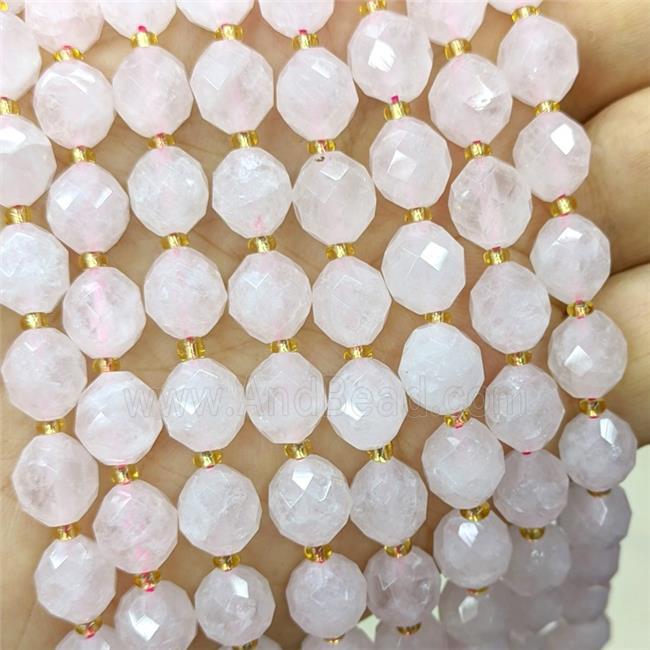 Natural Pink Rose Quartz Beads Faceted Rice
