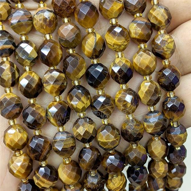 Natural Tiger Eye Stone Beads Faceted Rice