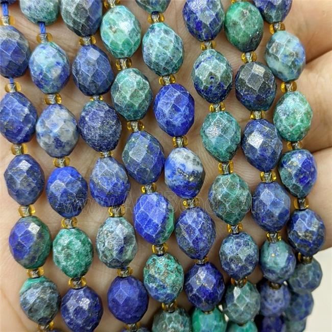Natural Chinese Azurite Beads Bluegreen Dye Faceted Rice