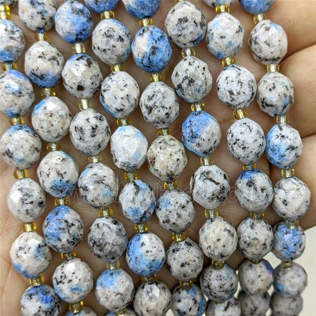 K2 Jasper Beads Blue B-Grade Faceted Rice