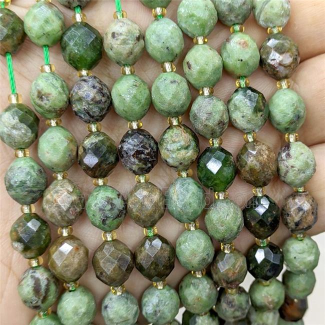 Natural Green Opal Beads Faceted Rice