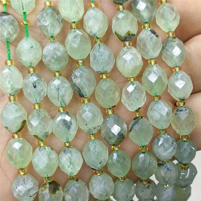 Natural Green Prehnite Beads Faceted Rice