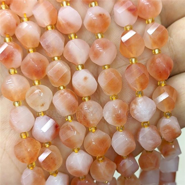 Orange Jade Twist Beads Dye