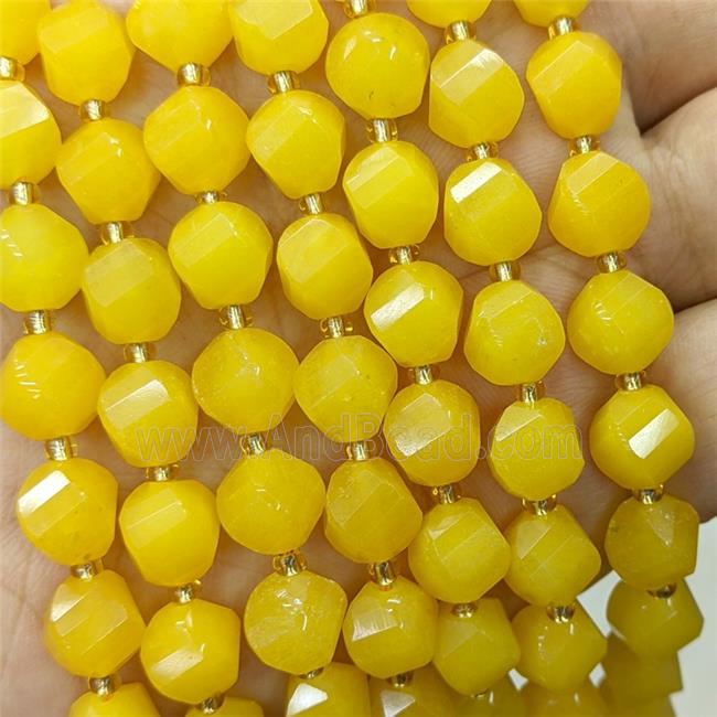 Jade Twist Beads Yellow Dye