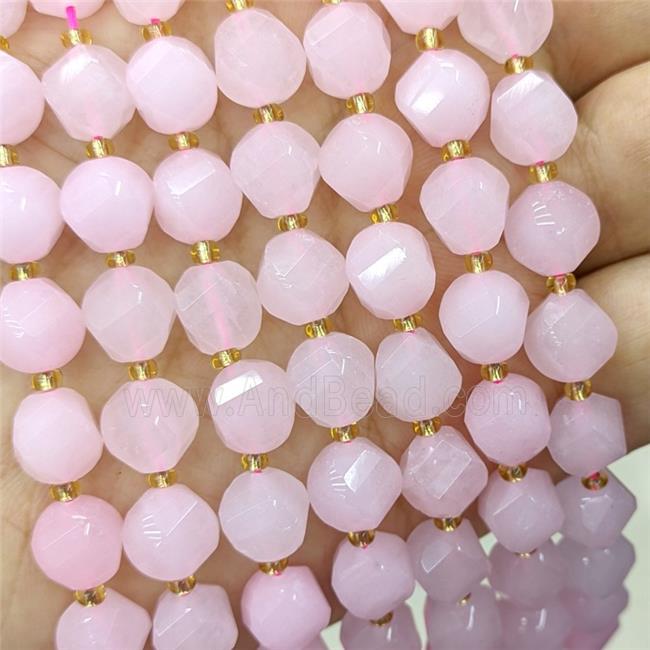 Pink Jade Twist Beads Dye