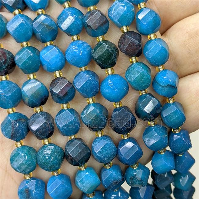Jade Twist Beads Blue Dye