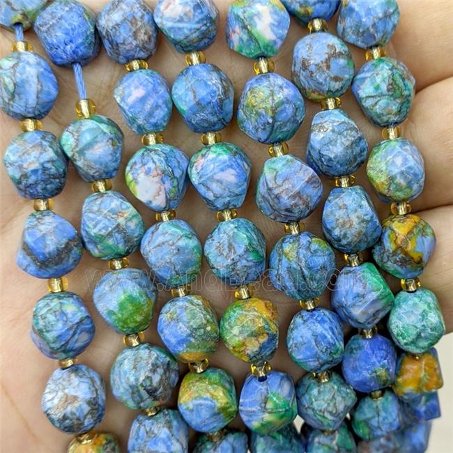 Synthetic Turquoise Twist Beads Blue Dye