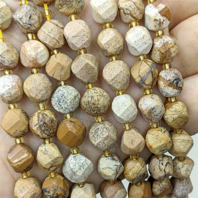 Natural Picture Jasper Twist Beads
