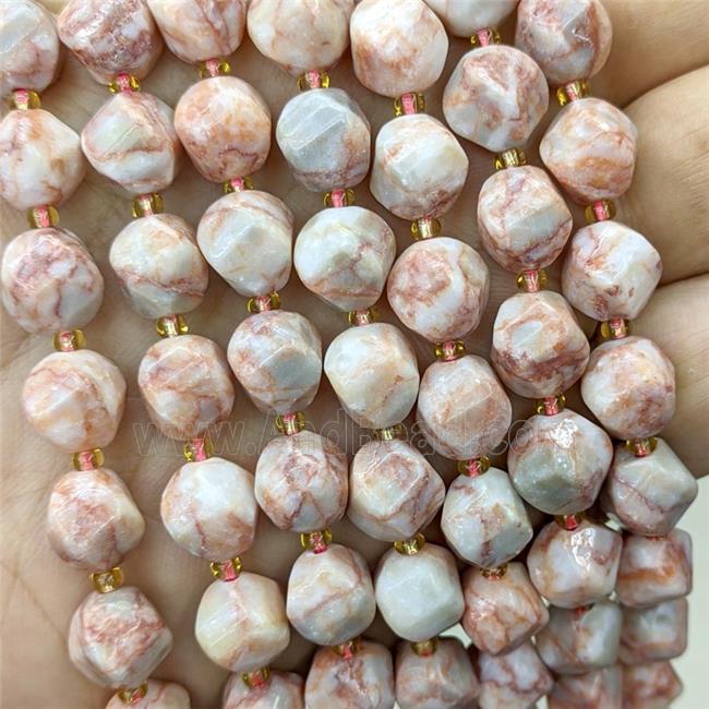 Red Silk Jasper Twist Beads