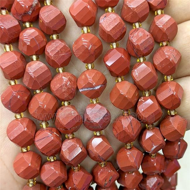 Natural Red Jasper Twist Beads