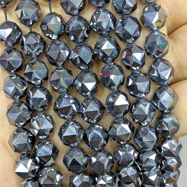 Natural Terahertz Stone Beads Cut Round